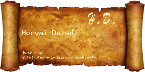Horvai Dezső névjegykártya