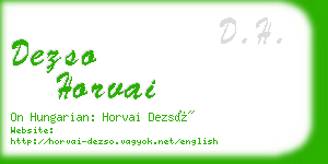 dezso horvai business card